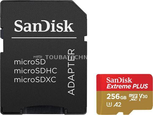 Carte mémoire micro SD SanDisk Extreme Plus microSDXC 256 Go